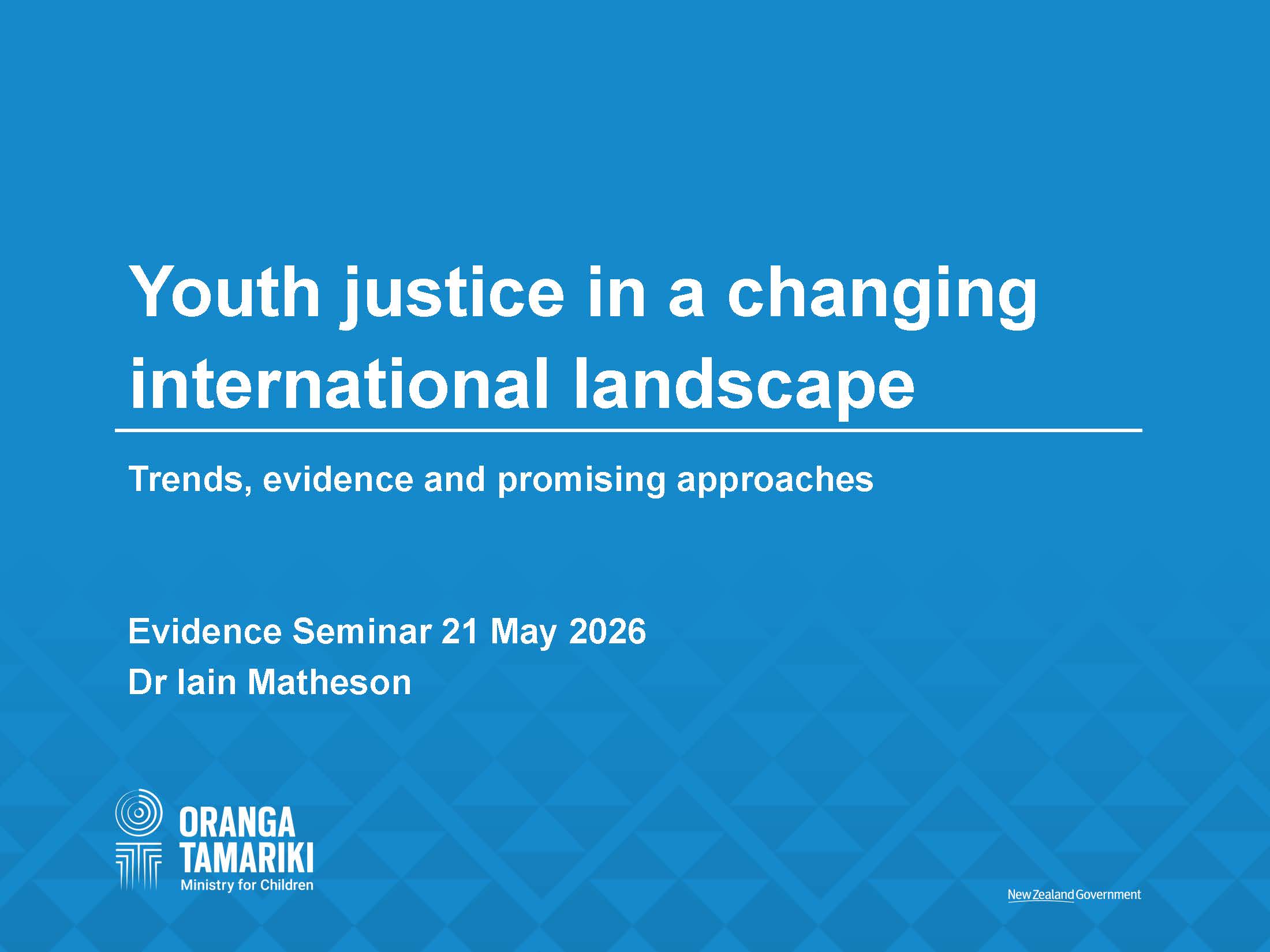 Youth Justice Seminar Slide thumbnail Page 01